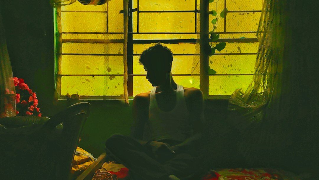 person reflecting in quiet room
